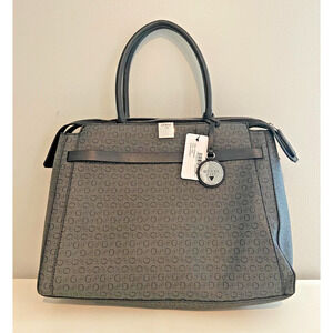 NWT GUESS PURSE/ COAL BOOKER HANDBAG/ GUESS DARK LIGHT GRAY PURSE, 11"H x 13"W
